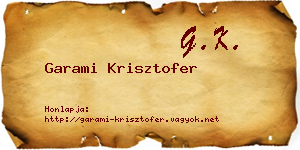Garami Krisztofer névjegykártya